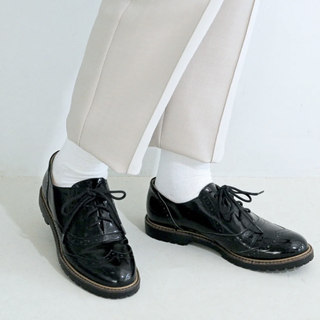 エンチャンテッド(enchanted)の22.5cm エンチャンテッド　ブラック　本革ウイングチップレースアップシューズ(ローファー/革靴)
