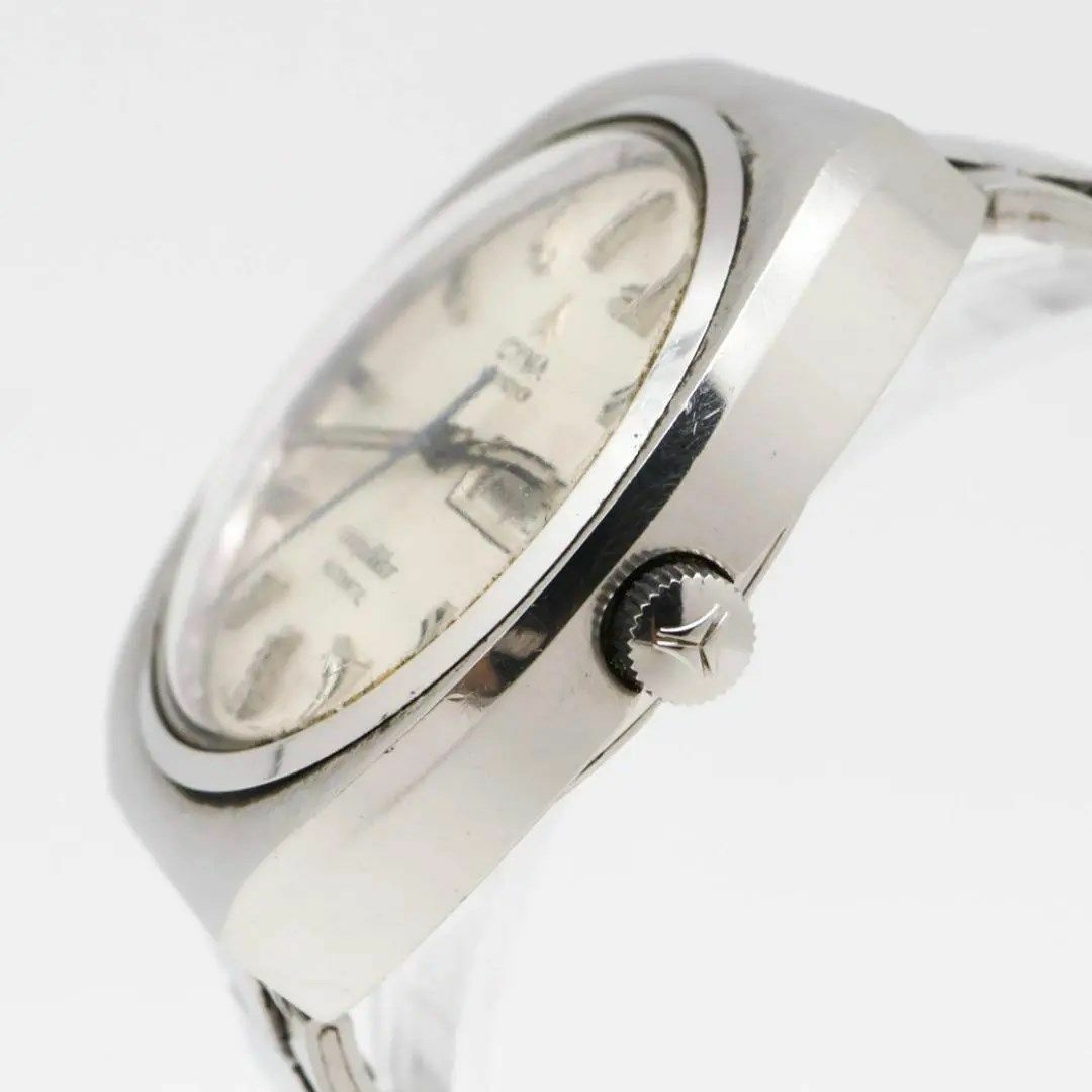 CYMA(シーマ)の《希少》CYMA 腕時計 シルバー 自動巻き デイデイト ヴィンテージ メンズ メンズの時計(腕時計(アナログ))の商品写真