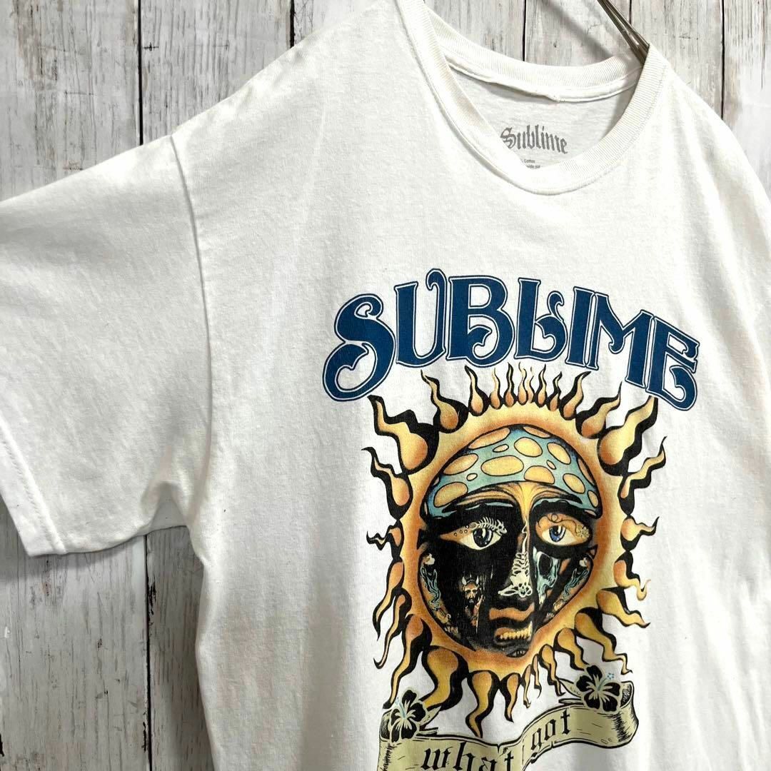 ロックバンドTシャツ古着　SUBLIME ロゴプリントTシャツ　サイズL 白