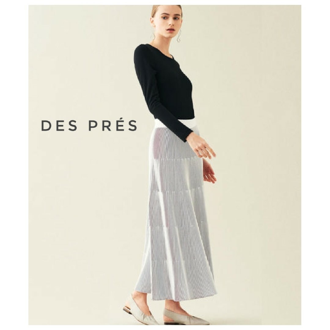 DES PRES - 新品タグ付き デプレ シャンブレーニット フレアロング