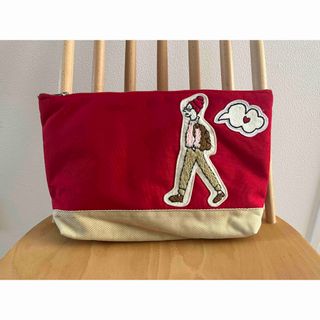 ラドロー トラベルポーチ 中 ludlow お猿さん 保存袋付 モチーフ刺繍-