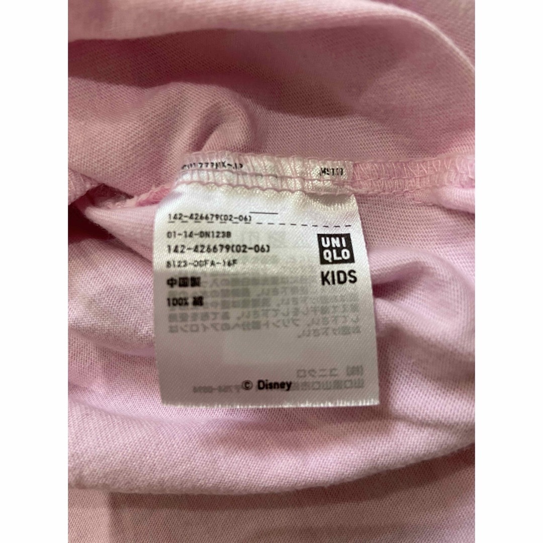 UNIQLO(ユニクロ)のUNIQLO ユニクロ　半袖Tシャツワンピース　100 ディズニー　ピンク キッズ/ベビー/マタニティのキッズ服女の子用(90cm~)(ワンピース)の商品写真