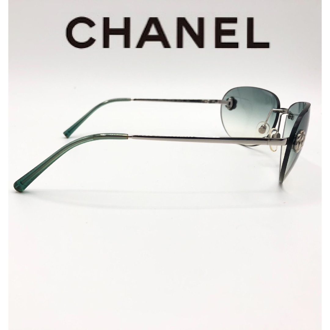 CHANEL シャネル カメリア サングラス c124 薄グリーングラデーション-