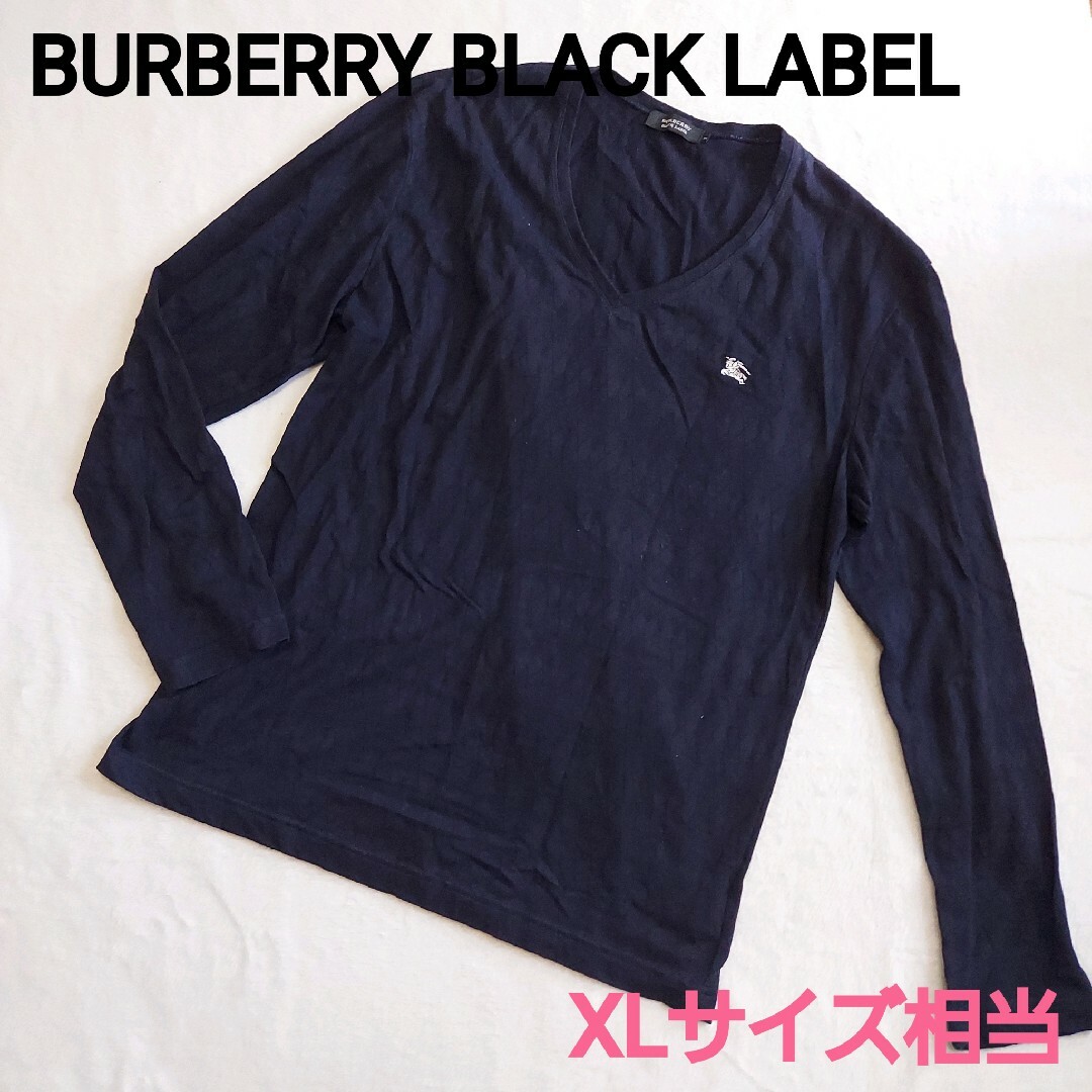 BURBERRY BLACK LABEL(バーバリーブラックレーベル)のバーバリーブラックレーベル アーガイル柄カットソー 3 XL相当 ネイビー メンズのトップス(Tシャツ/カットソー(七分/長袖))の商品写真