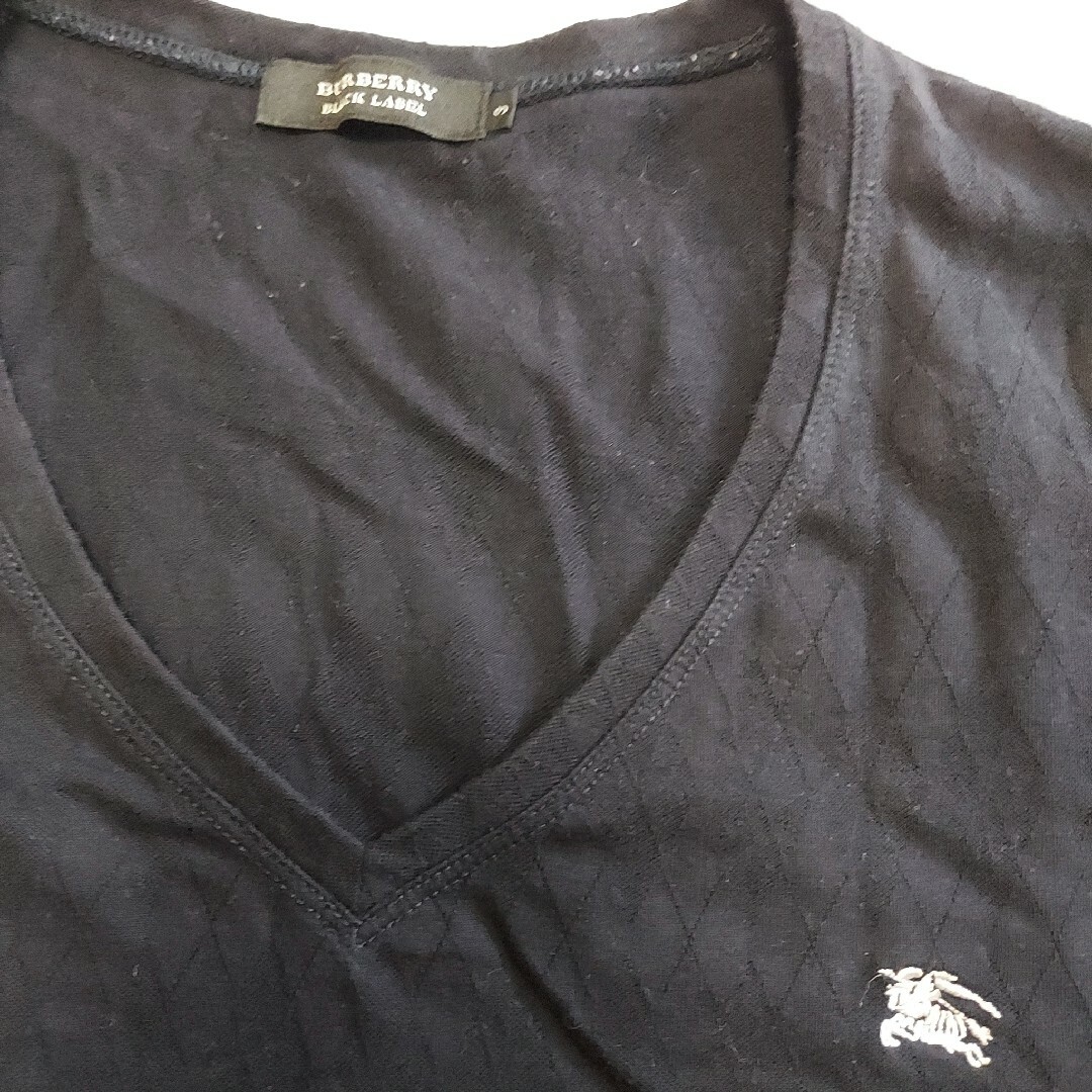 BURBERRY BLACK LABEL(バーバリーブラックレーベル)のバーバリーブラックレーベル アーガイル柄カットソー 3 XL相当 ネイビー メンズのトップス(Tシャツ/カットソー(七分/長袖))の商品写真