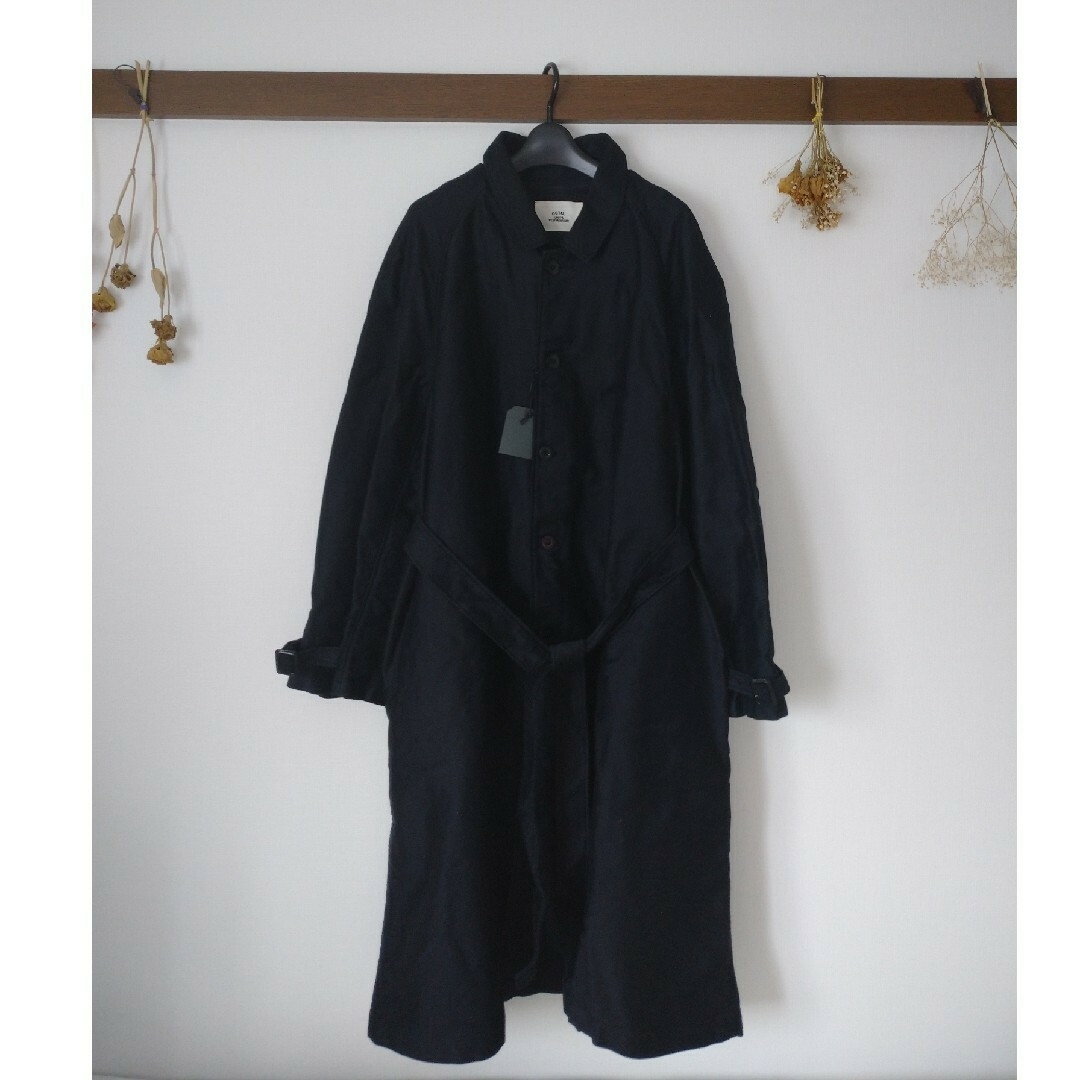 ウティ　ブラックモールスキン　Aライン　コート メンズのジャケット/アウター(ステンカラーコート)の商品写真