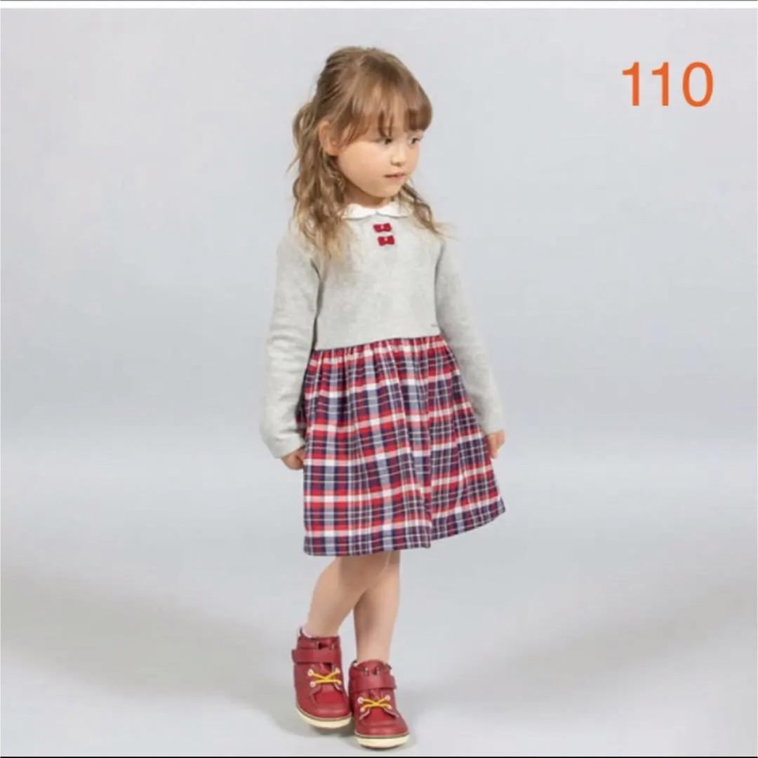 ★ミキハウス★切り替えデザインのワンピース★110★お出かけに★日本製★新品★キッズ服女の子用(90cm~)