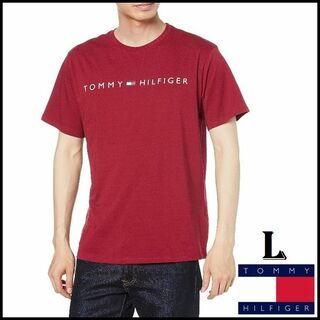 トミーヒルフィガー(TOMMY HILFIGER)の王道のロゴ　TOMMY HILFIGERのTシャツ　レッド Lサイズ(Tシャツ/カットソー(半袖/袖なし))