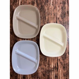 カフェ風 オーバル仕切り皿 22cm 3枚 和洋食器 美濃焼 オシャレ(食器)