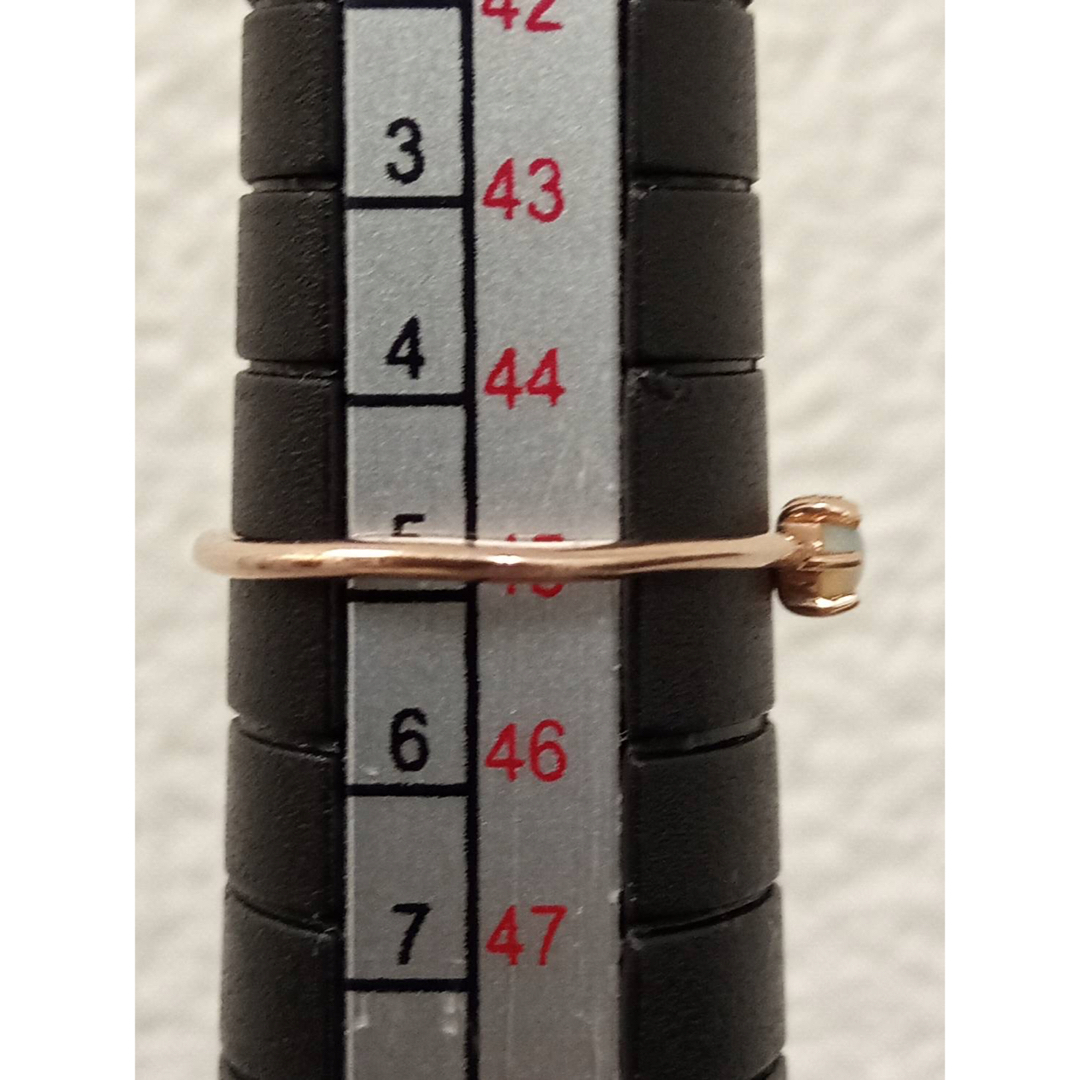 ete(エテ)のeteエテK10PG約0.53g 5号 #45オパールダイヤモンドピンキーリング レディースのアクセサリー(リング(指輪))の商品写真