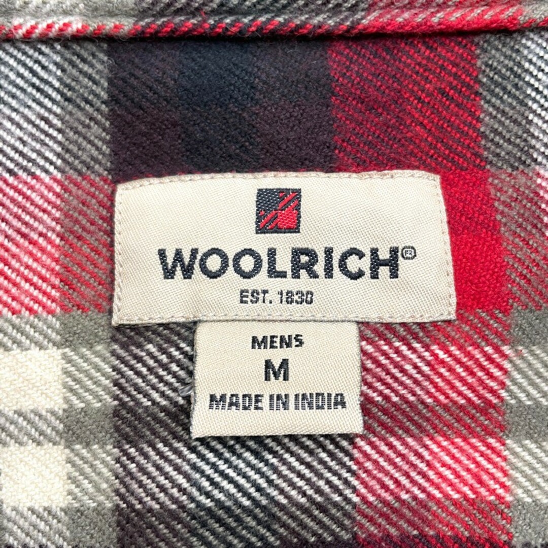 US ウールリッチ WOOLRICH フランネル シャツ チェック柄 長袖 サイズ：メンズ M レッド×ブラック×ホワイト