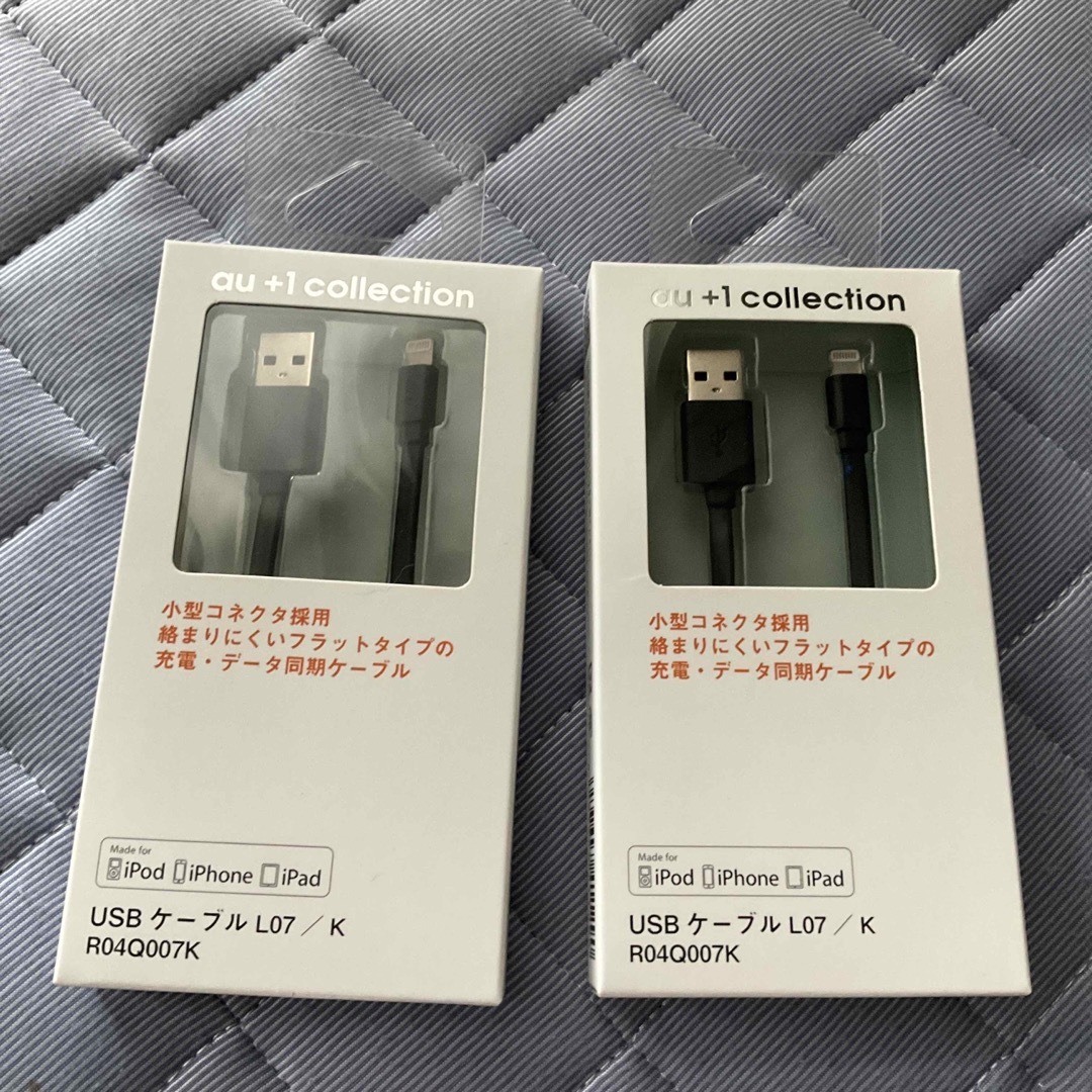 au(エーユー)のau＋1 collection USB (Lightning)ケーブル　L07黒 スマホ/家電/カメラのスマホアクセサリー(その他)の商品写真