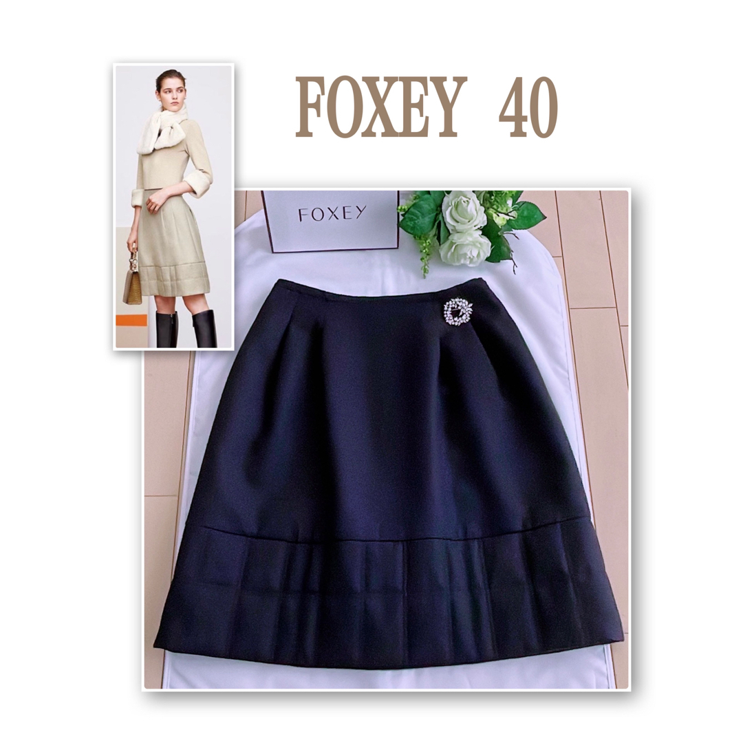 極美品！FOXEY Skirt(Diagonal ウール　40 Rene