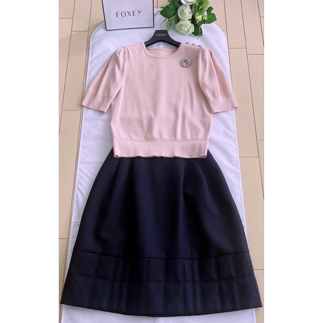 極美品！FOXEY Skirt(Diagonal ウール　40 Rene