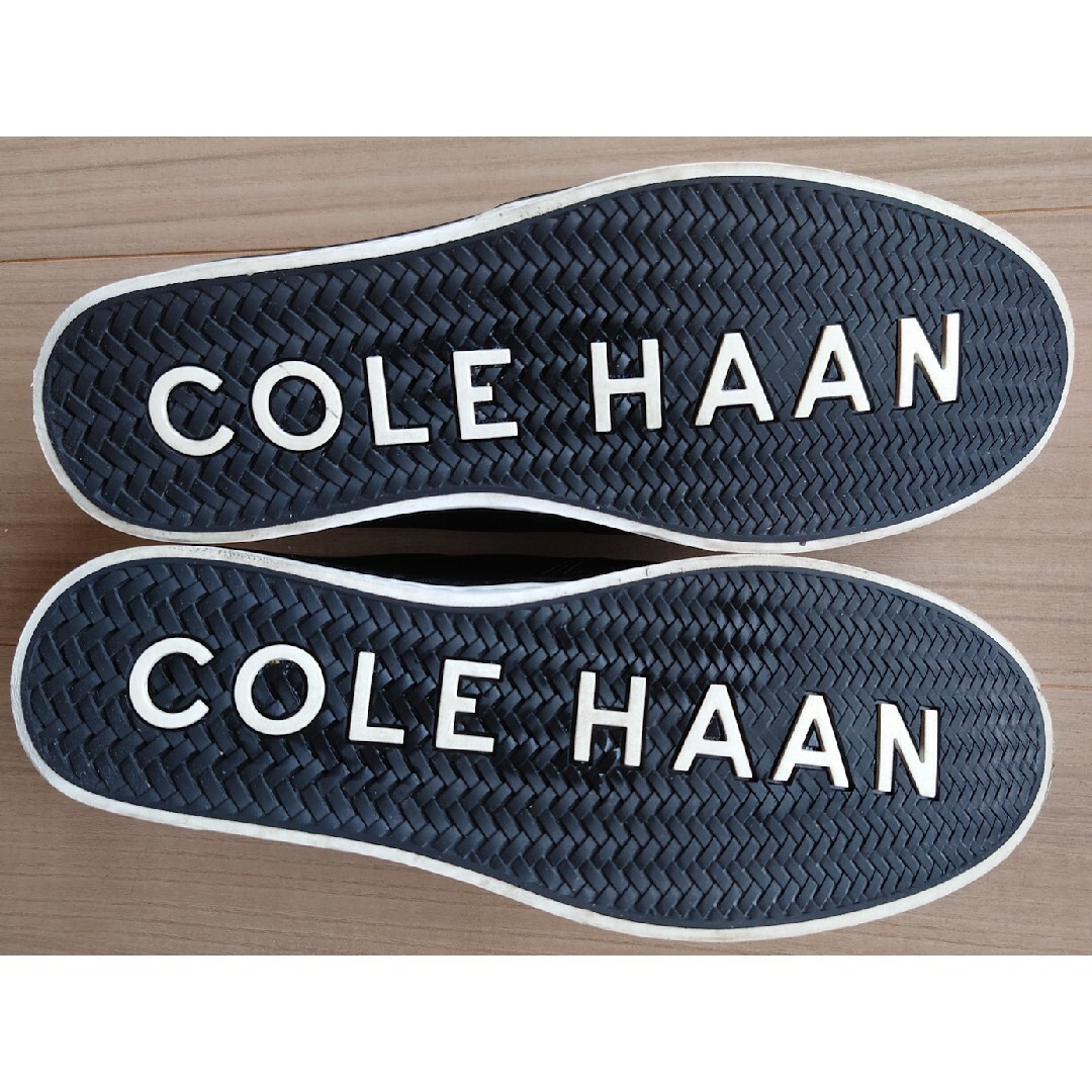 Cole Haan(コールハーン)のコールハーン　スリッポン　メンズ　ブラック　レザースニーカー　26.5cm メンズの靴/シューズ(スリッポン/モカシン)の商品写真