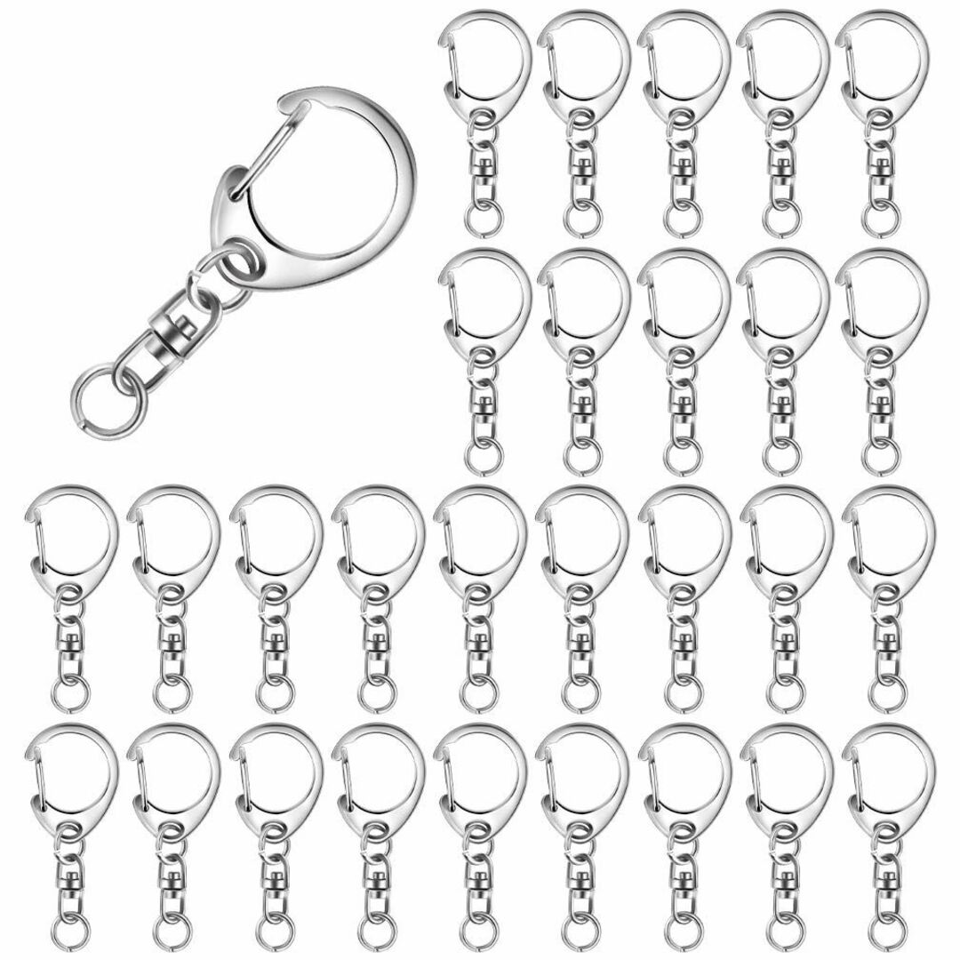 Lasoll キーホルダー金具 50個入り ストラップ キーホルダー パーツ キ