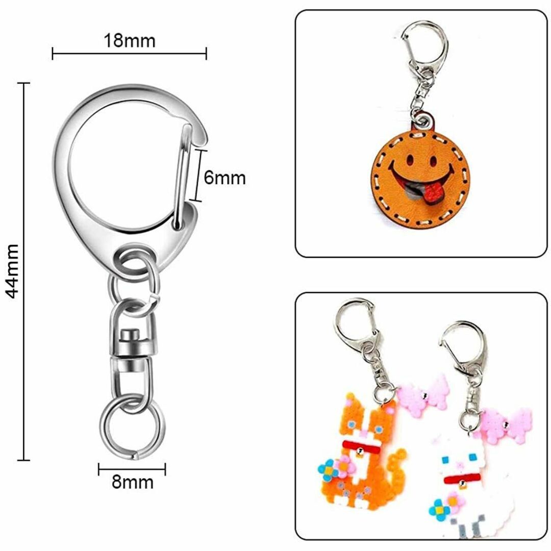 Lasoll キーホルダー金具 50個入り ストラップ キーホルダー パーツ キ 4