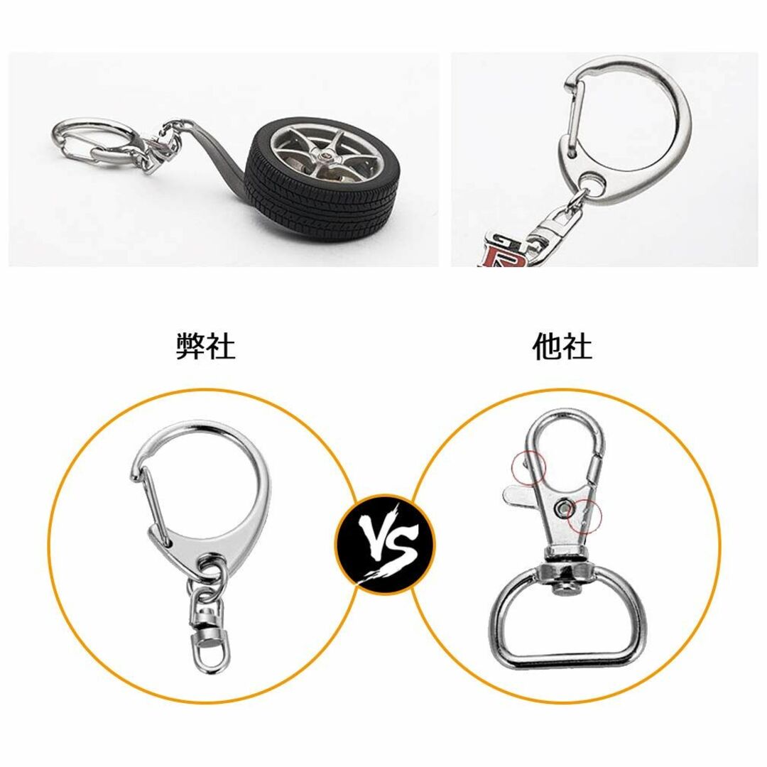 Lasoll キーホルダー金具 50個入り ストラップ キーホルダー パーツ キ 5