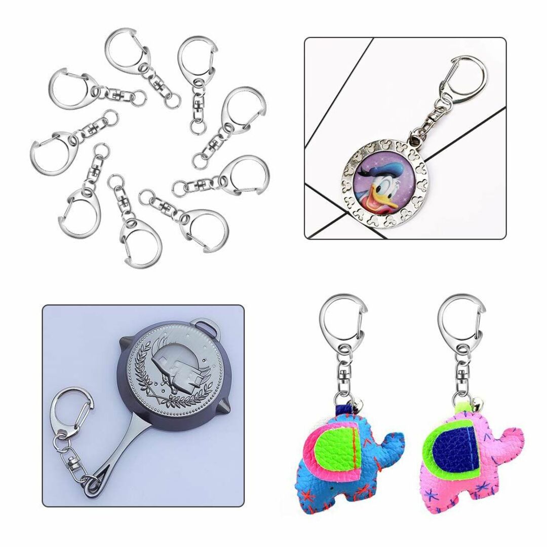 Lasoll キーホルダー金具 50個入り ストラップ キーホルダー パーツ キ 7