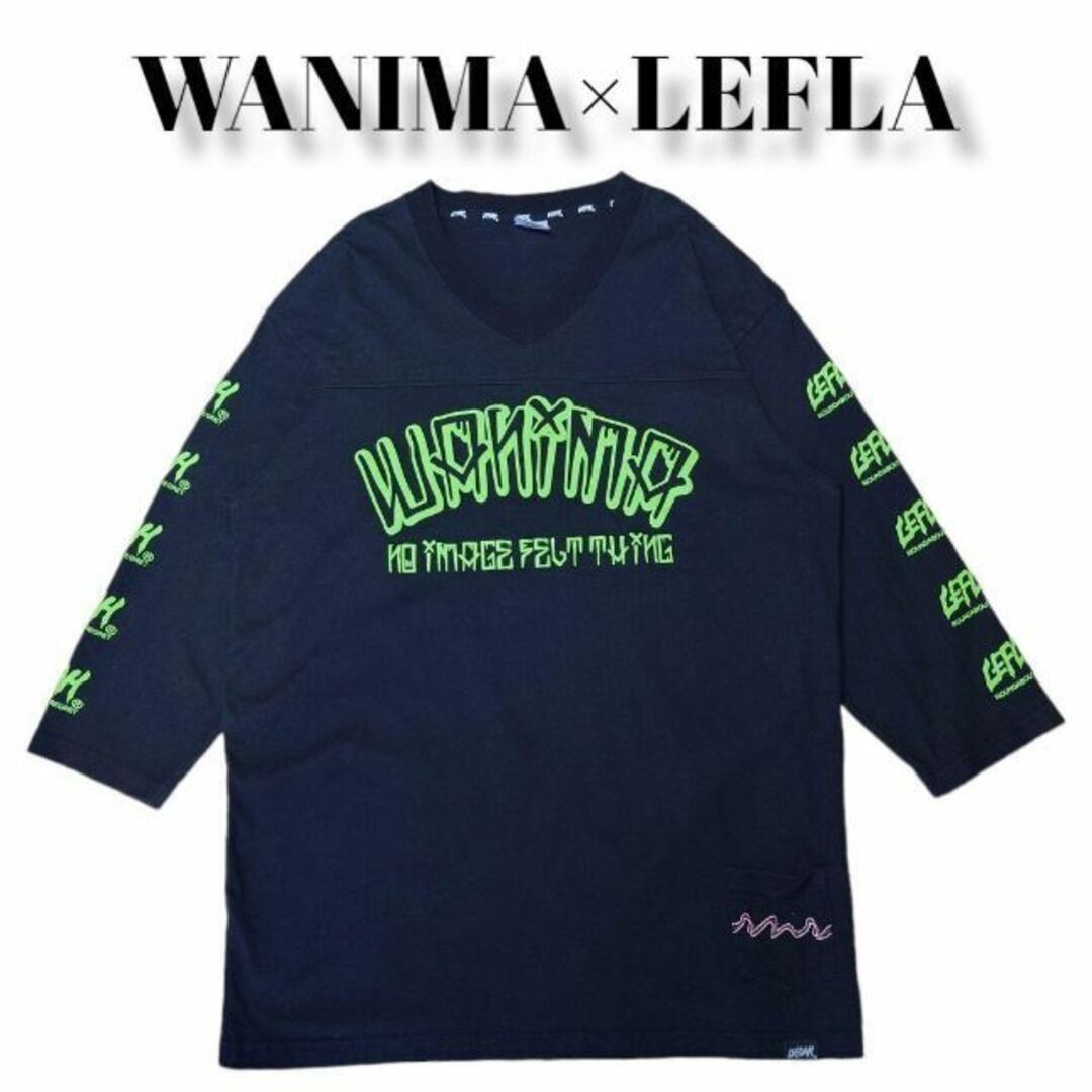 約75cm身幅美品 完売品WANIMA×LEFLA七分丈TシャツXLサイズワニマ×レフラー