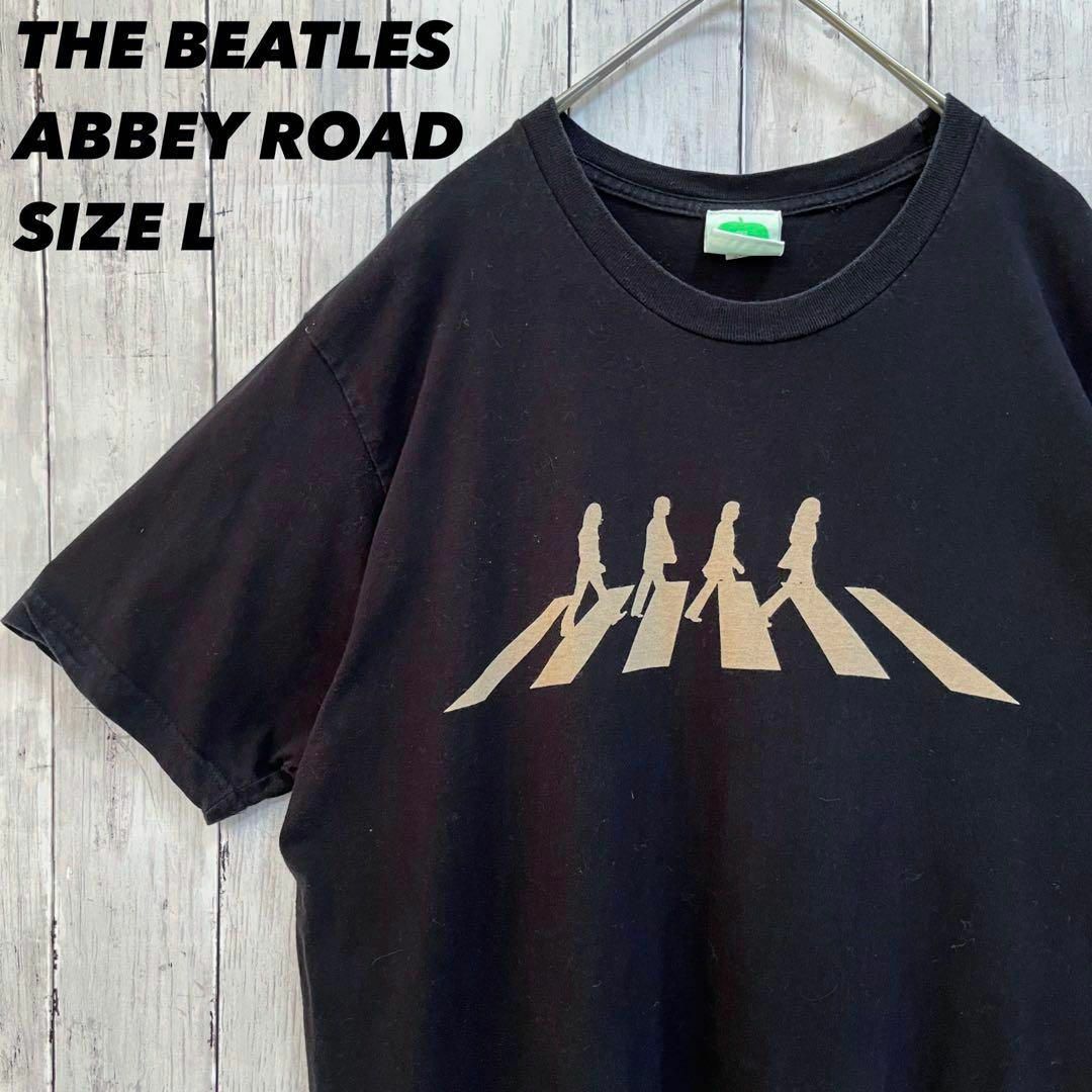 ロックバンドTシャツ　THE BEATLESビートルズ　アビーロード　黒 L