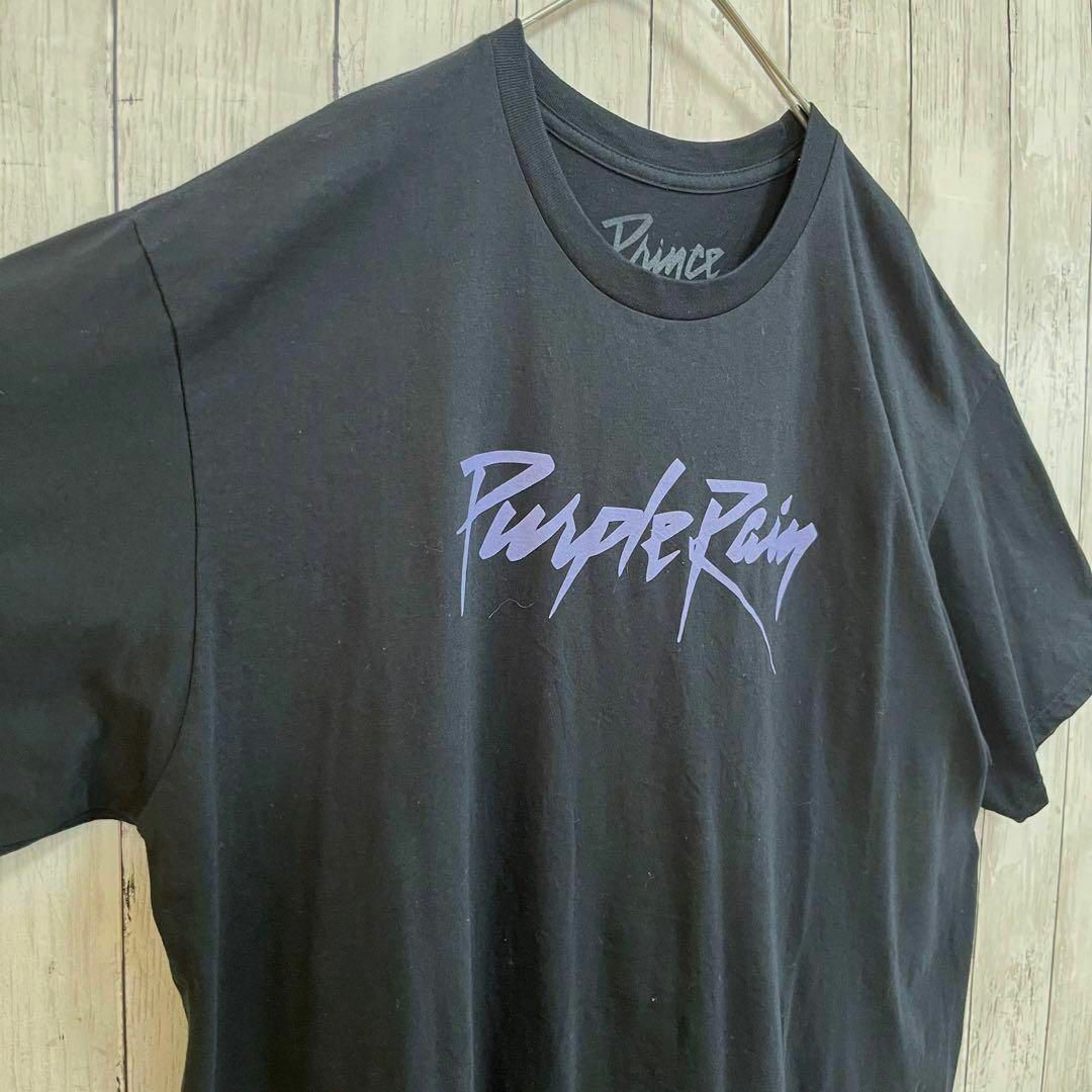 MUSIC TEE(ミュージックティー)のロックバンドTシャツ古着　PRINCEプリンス　パープルレインプリント　XL 黒 メンズのトップス(Tシャツ/カットソー(半袖/袖なし))の商品写真
