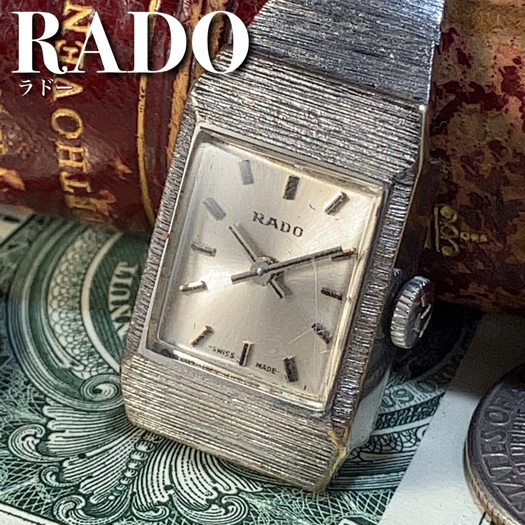 ガラス約１８ｍｍ×１８ｍｍラドー RADO レディース 3針 手巻き 腕時計 カレンダー 稼働品 箱