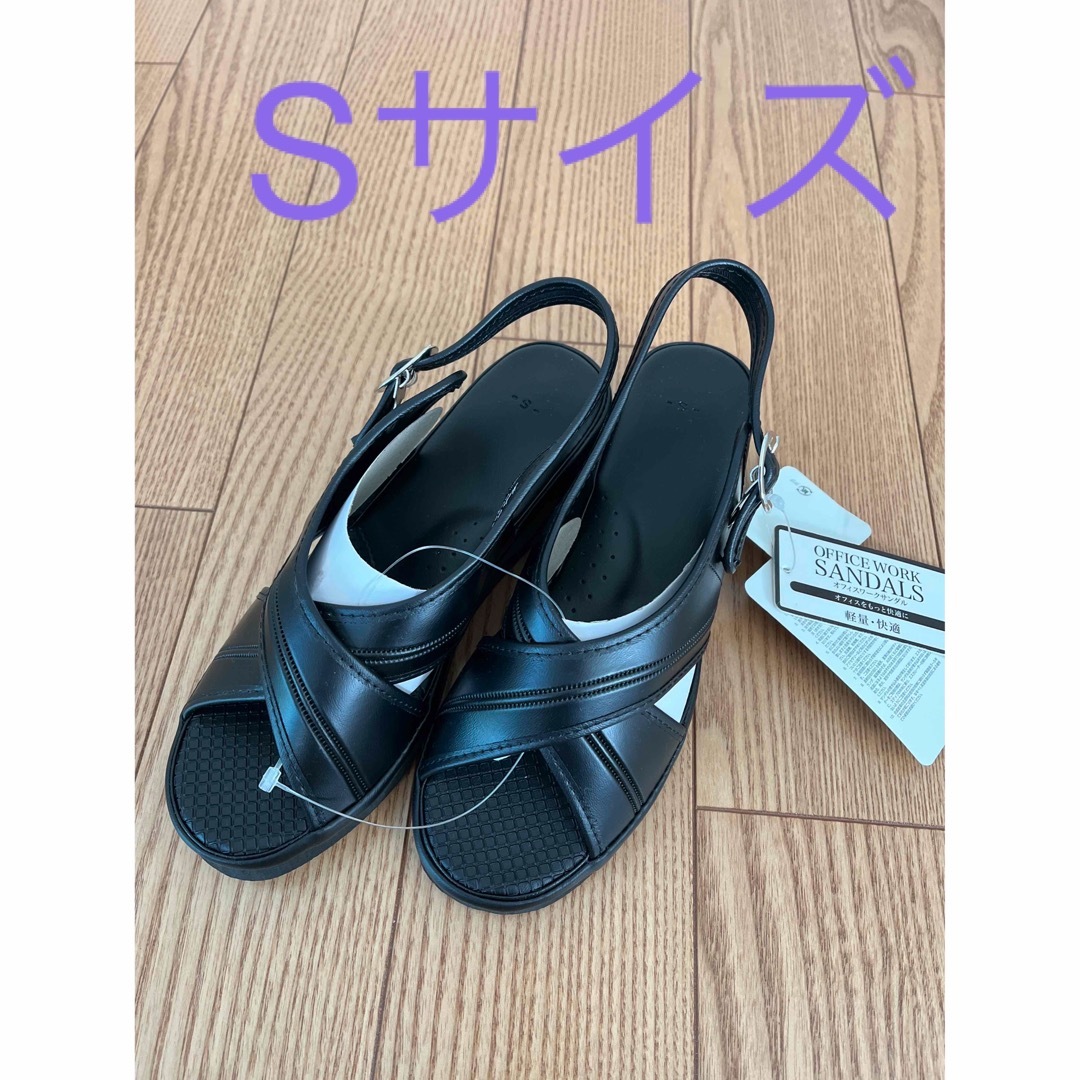 新品 ナースシューズ ナースサンダル オフィスシューズ Sサイズ 黒の