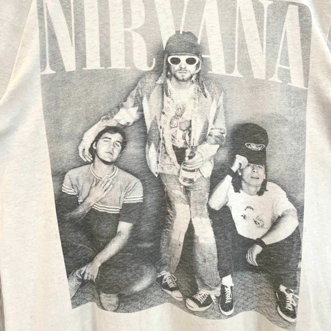 ロックバンドTシャツ古着NIRVANAニルヴァーナ　ビッグプリントTシャツM 白