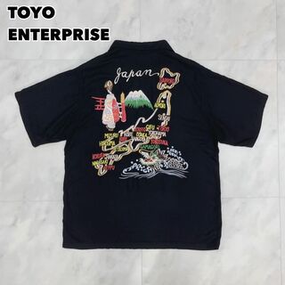 東洋エンタープライズ スカシャツ ブラック 日本列島 刺繍