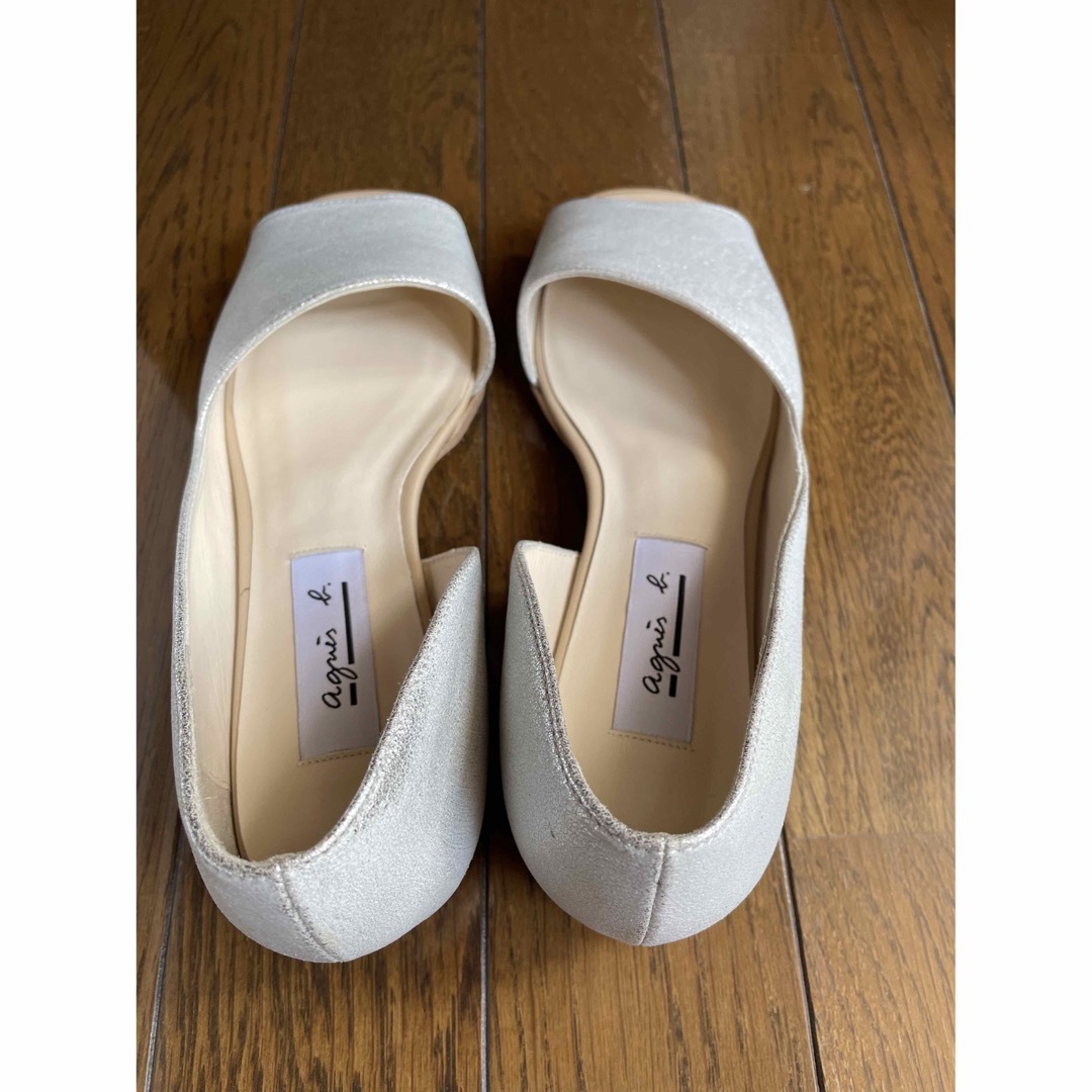 agnes b.(アニエスベー)のagnis b.日本製本革シルバー レディースの靴/シューズ(ローファー/革靴)の商品写真