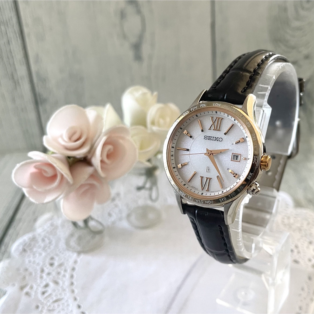 動作良好】SEIKO ルキア 腕時計 1B35-0AB0 電波ソーラー コンビ-