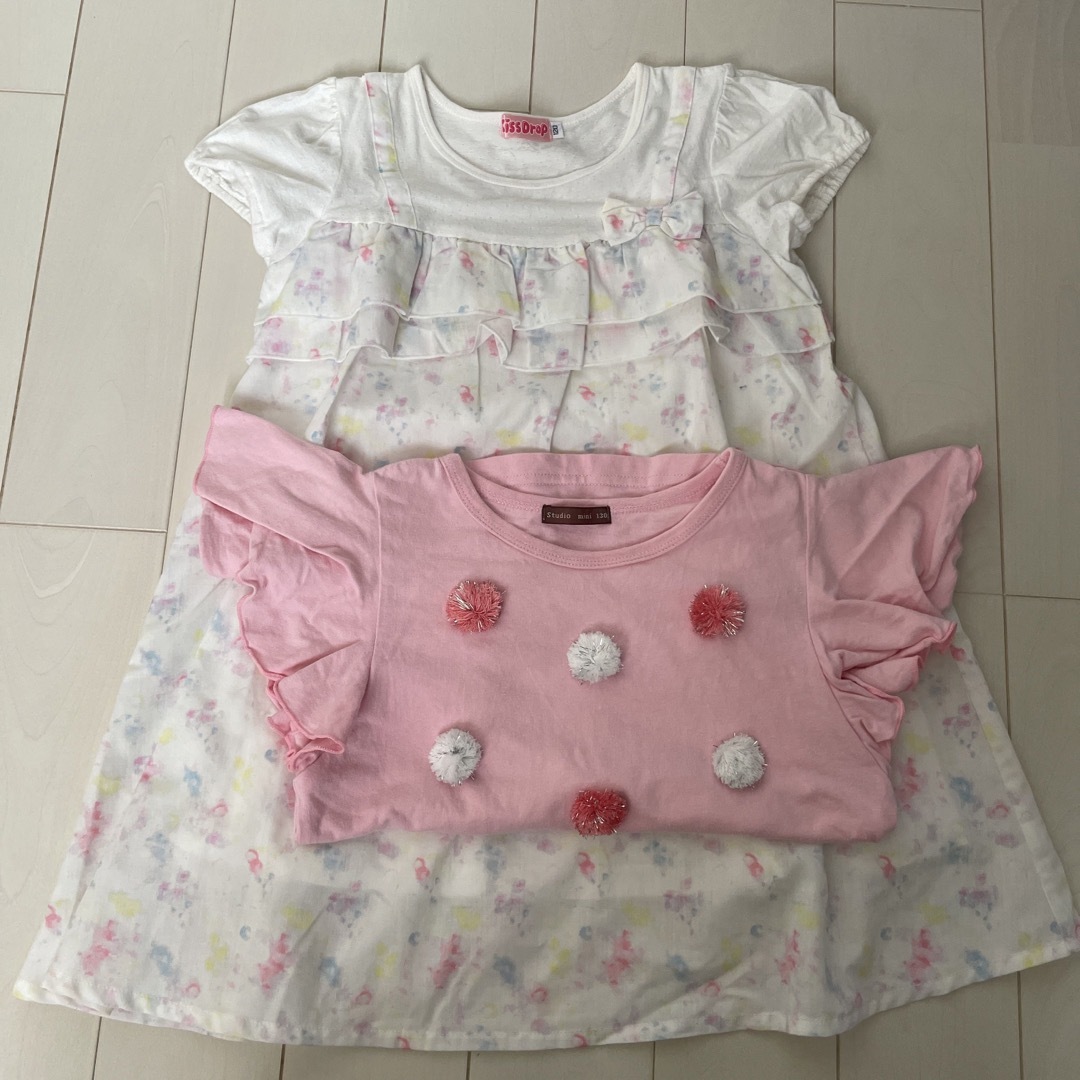 120ワンピース、130トップス キッズ/ベビー/マタニティのキッズ服女の子用(90cm~)(ワンピース)の商品写真