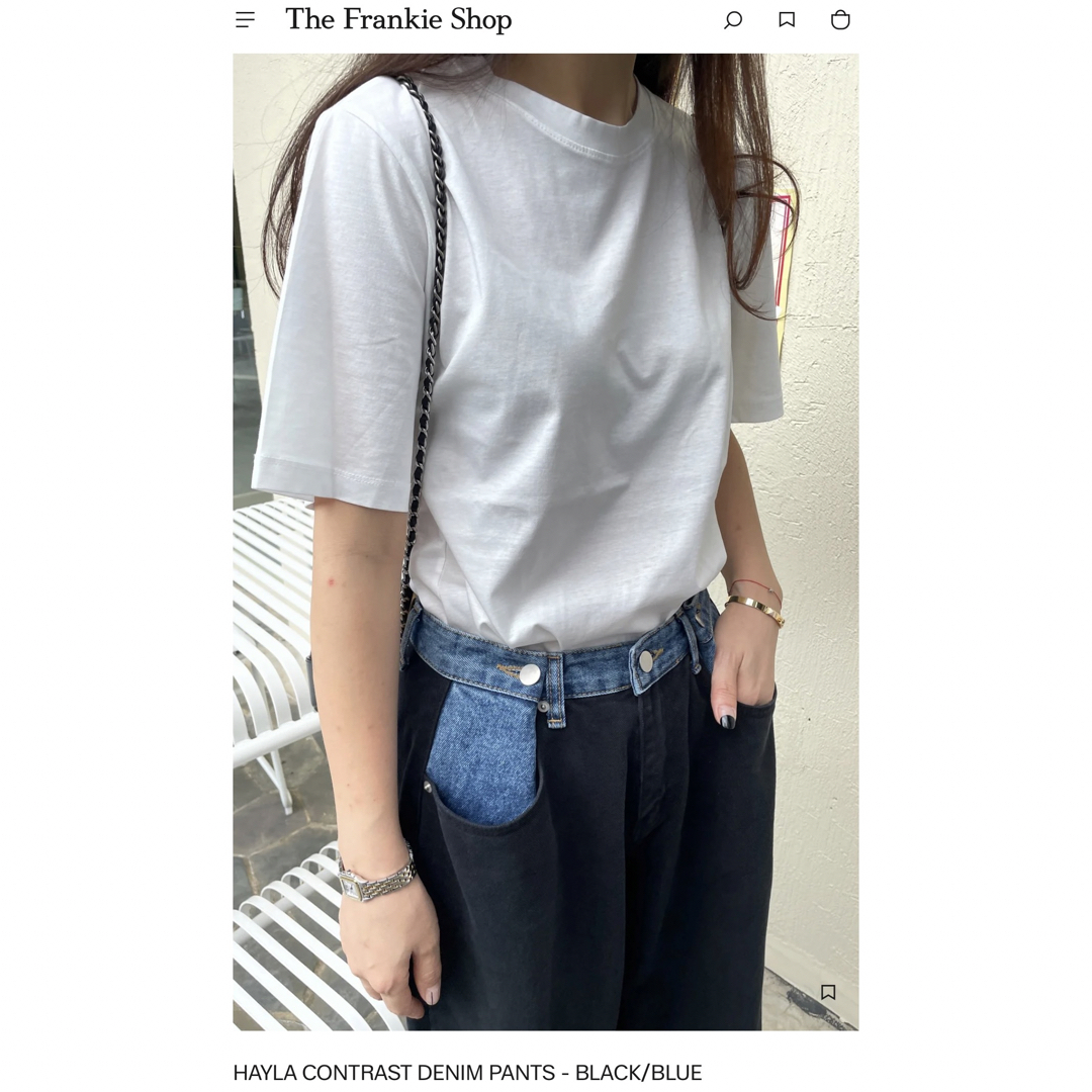 DEUXIEME CLASSE(ドゥーズィエムクラス)の新品 The Frankie Shop HAYLA CONTRAST DENIM レディースのパンツ(デニム/ジーンズ)の商品写真