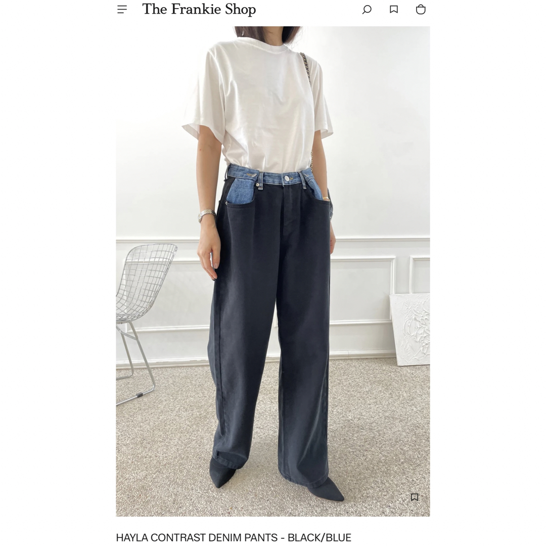 DEUXIEME CLASSE(ドゥーズィエムクラス)の新品 The Frankie Shop HAYLA CONTRAST DENIM レディースのパンツ(デニム/ジーンズ)の商品写真