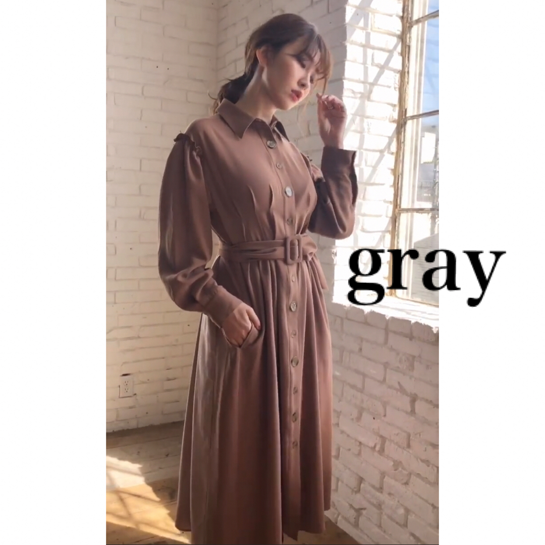 Two-Tone Belted Shirt Dress