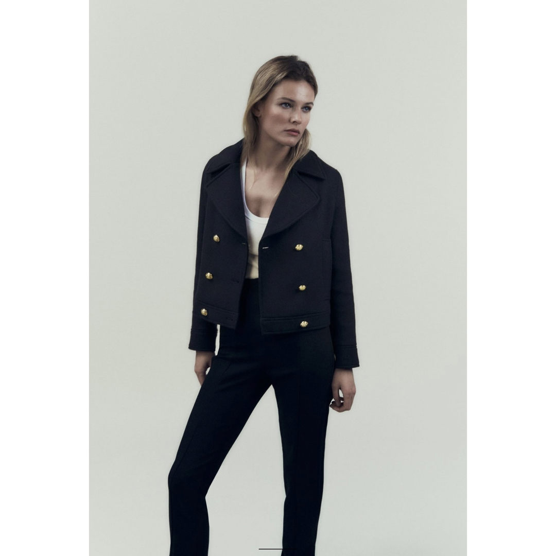 ZARA - ZARAザラ クロップドウールブレンドジャケット ウールコート