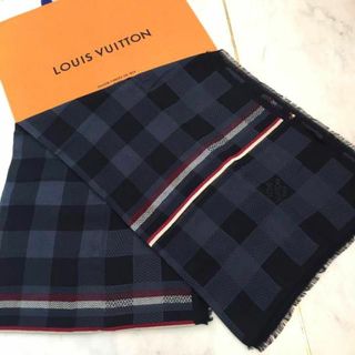 ルイヴィトン(LOUIS VUITTON)のルイヴィトン 大判ストール ダミエ グラフィット ネイビー系(ストール)