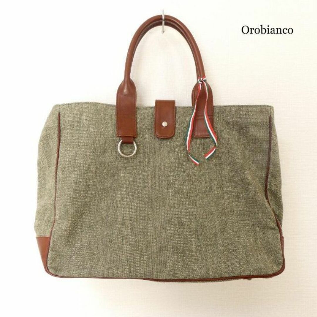 Orobianco - 美品 オロビアンコ キャンバス×レザー 大判 トートバッグ