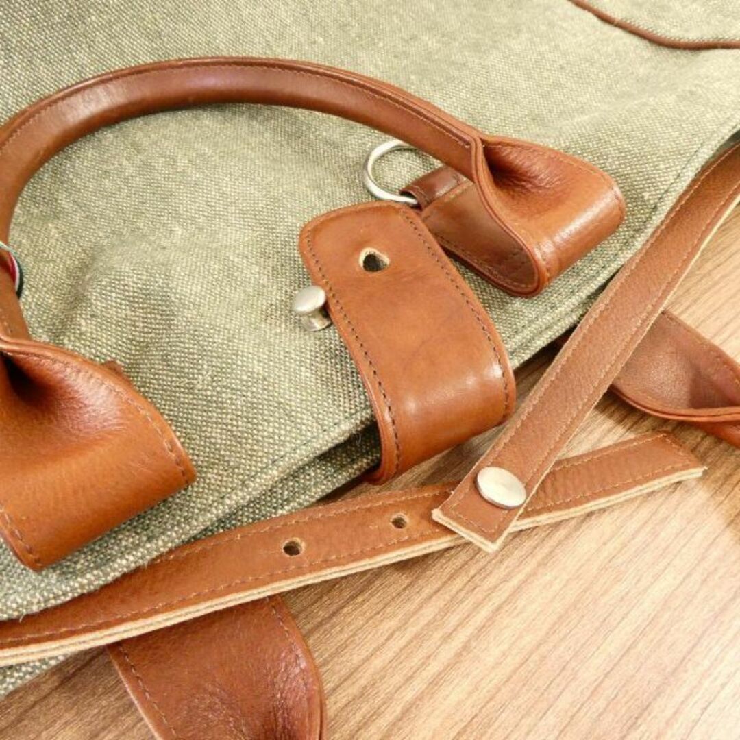 Orobianco - 美品 オロビアンコ キャンバス×レザー 大判 トートバッグ