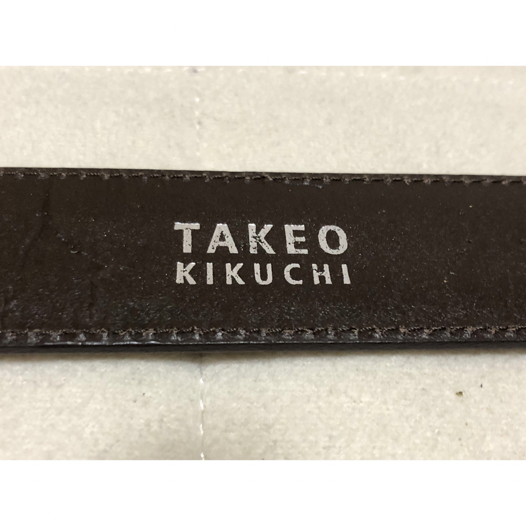 48新品TAKEO KIKUCHIタケオキクチ本革メンズベルト日本製チョコ