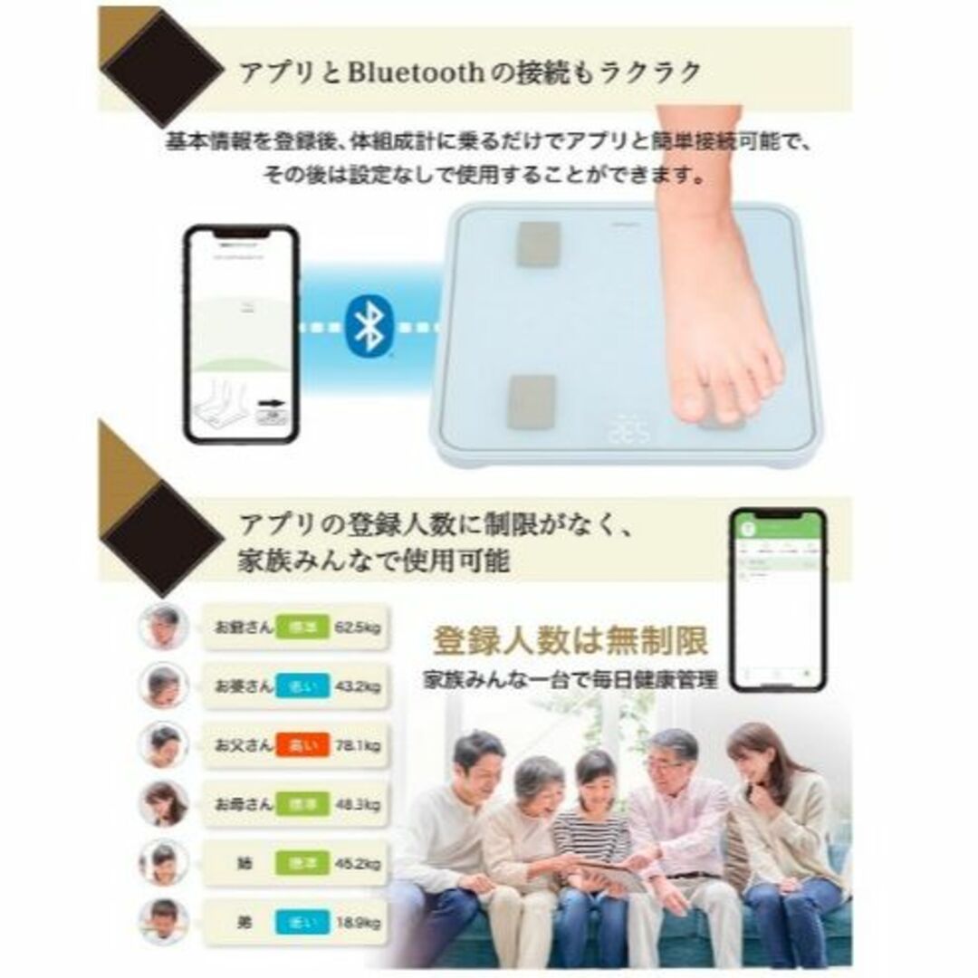 AI× 体重計 プロスポーツチームにも導入 体組成計 体脂肪計 スマホ連動の通販 by しょう's shop｜ラクマ