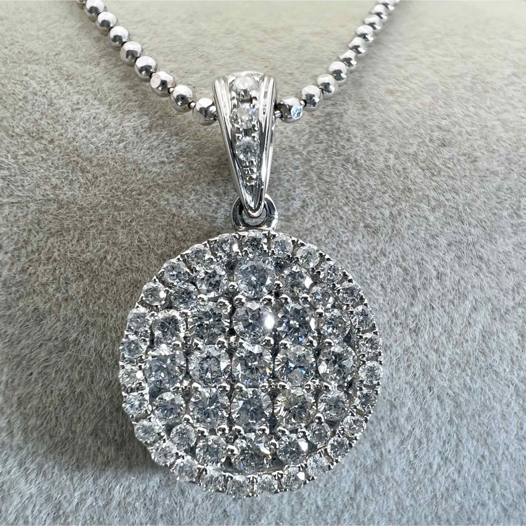 k18WG 天然 ダイヤモンド 0.55ct ダイヤ ネックレス-