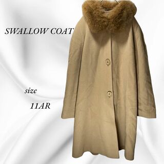 Swallow coat  ファー付　ロングコート L