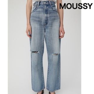 マウジー(moussy)のMOUSSY マウジー デニムHW CRASH LOOSE STRAIGHT(デニム/ジーンズ)