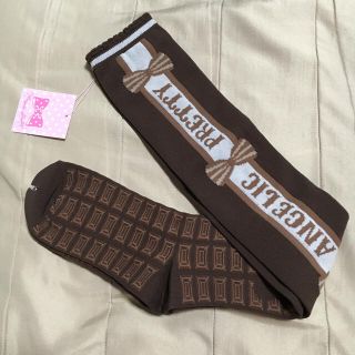 アンジェリックプリティー(Angelic Pretty)のmelty ribbon chocolate オーバーニーソックス(ソックス)