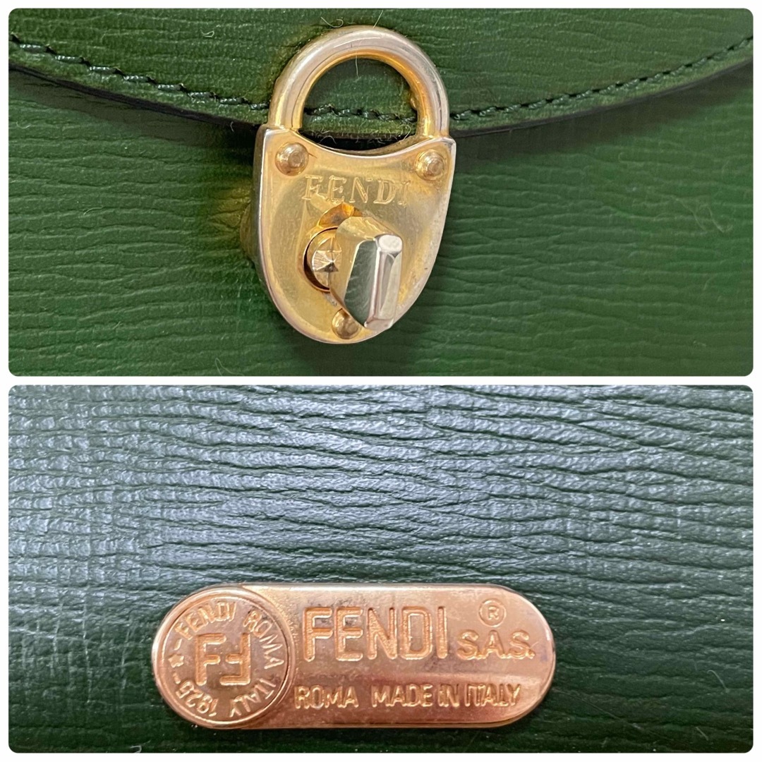 FENDI ショルダーバッグ ターンロック ゴールド金具 ロゴ刻印 保存袋