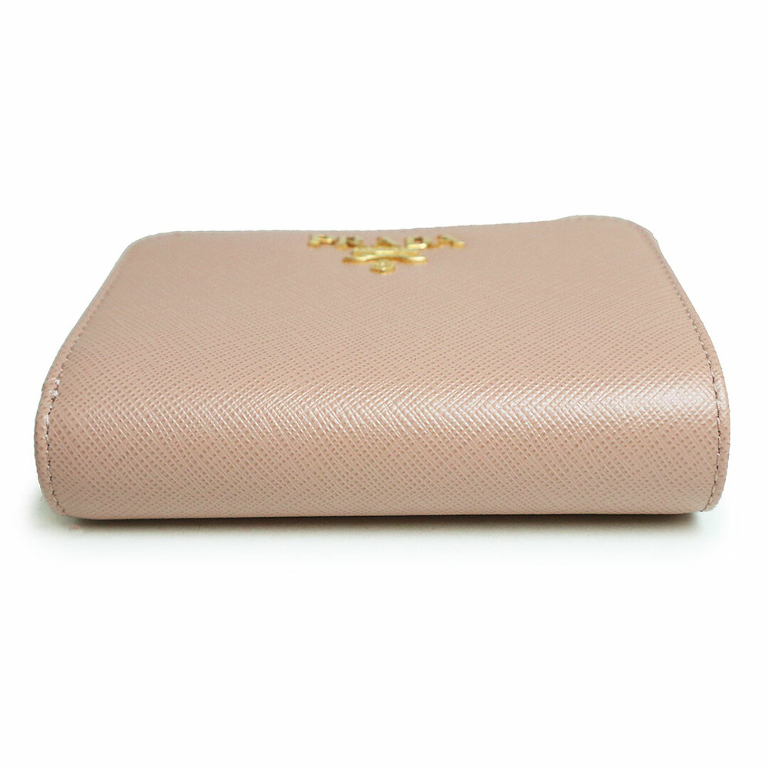 PRADA プラダ 折り財布 サフィアーノレザー ベージュ ゴールド金具