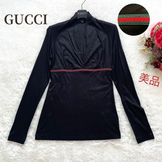 グッチ(Gucci)のみゆみゆ様✨美品✨GUCCI カットソー　シェリーライン　長袖　ブラック　(Tシャツ(長袖/七分))