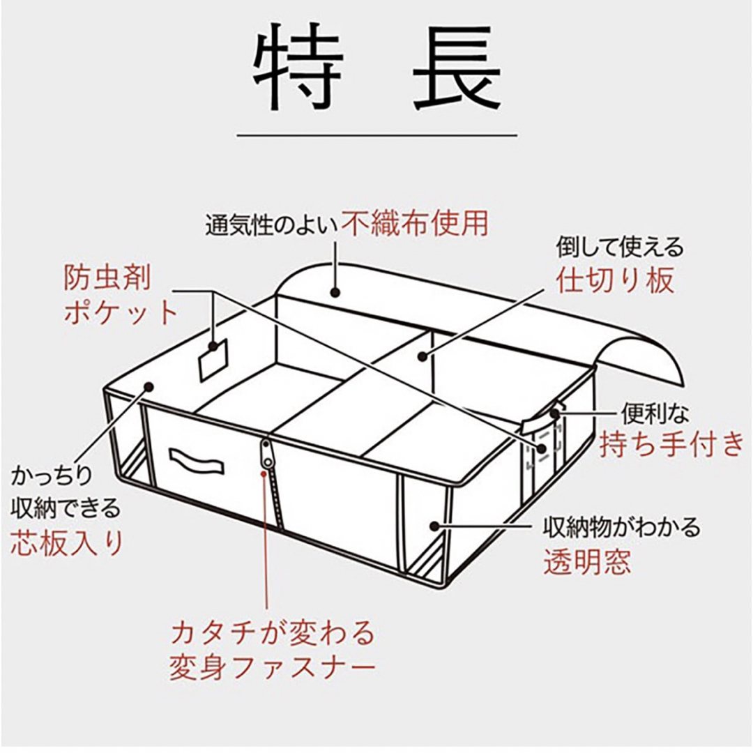 ニトリ(ニトリ)のニトリ 衣類・布団収納バッグ タクミ M インテリア/住まい/日用品の収納家具(押し入れ収納/ハンガー)の商品写真